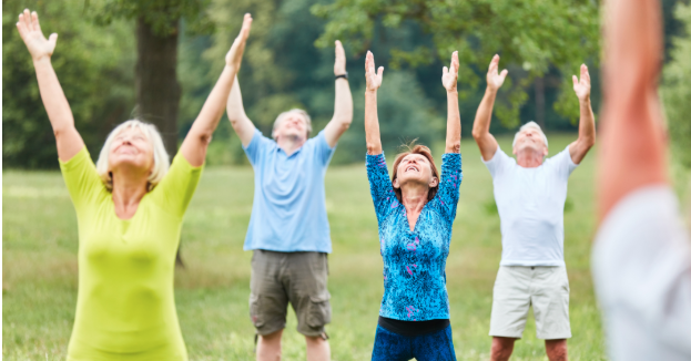 Adults Exercising